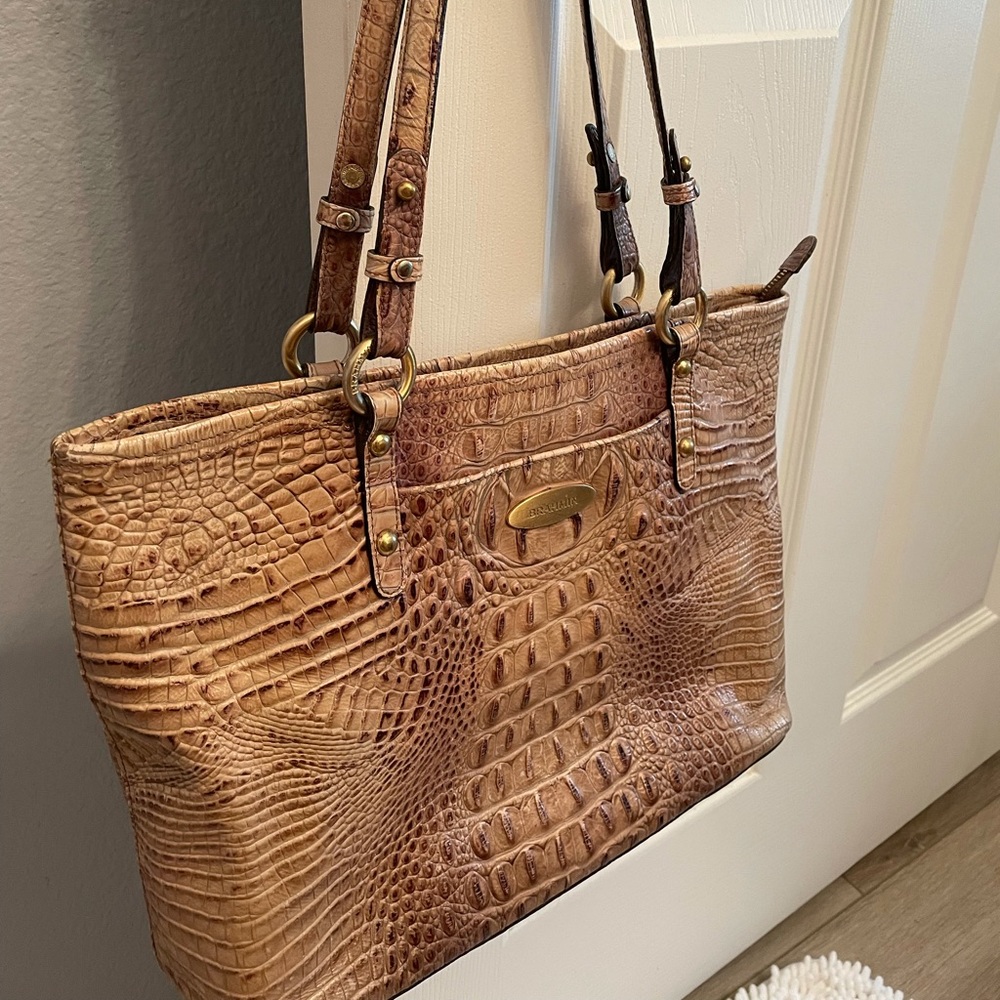 Used Brahmin Melbourne Collection- Croc Shoulder Purse